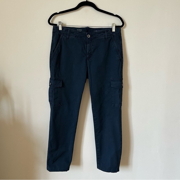 AG Adriano Goldschmied The Pepper Utility Cargo Trousers In Dark Cyan Size 29R - Picture 1 of 6